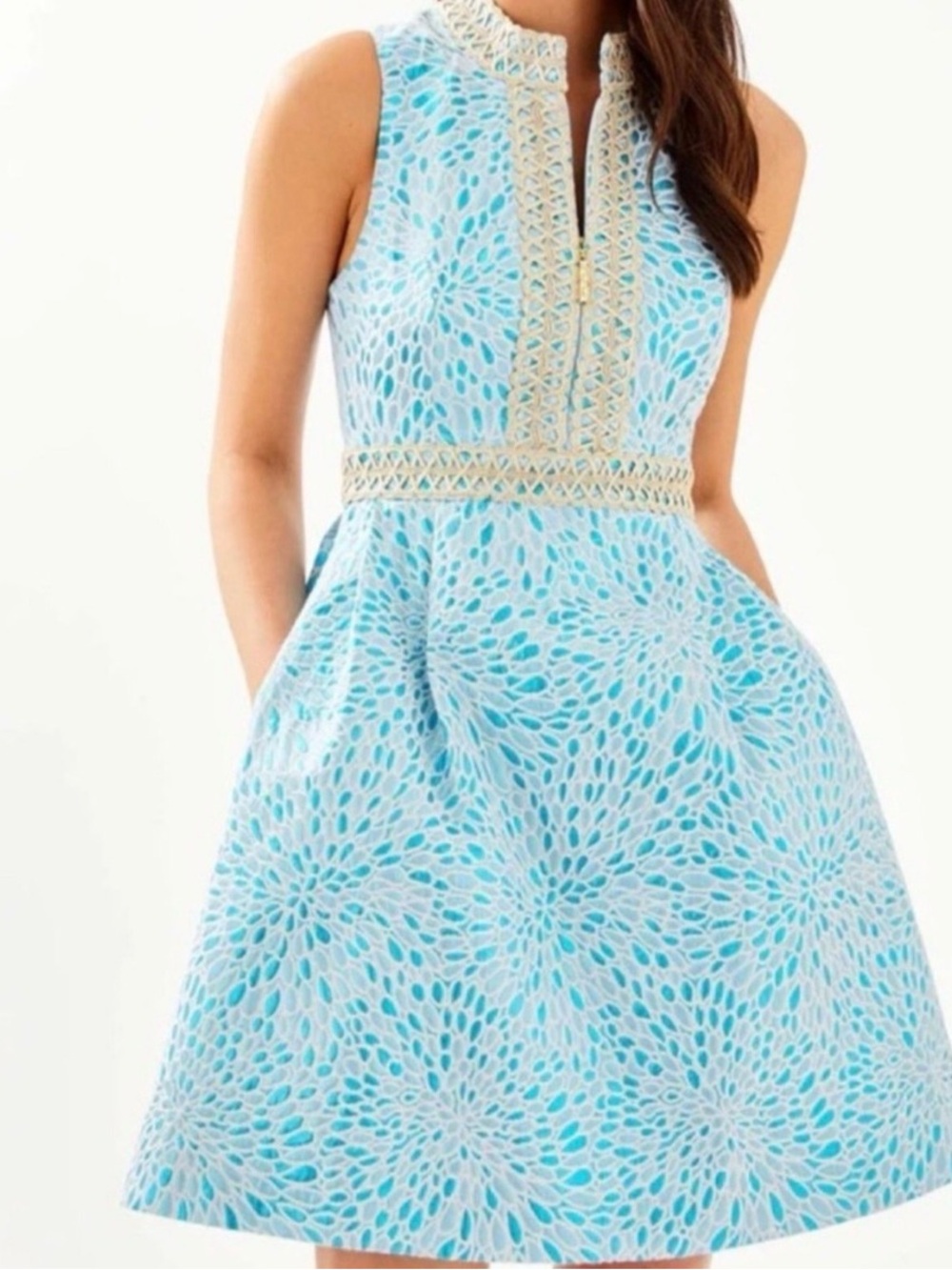 Lily Pulitzer Franci Sleeveless Blue Fit-and-Flare Dress~ NWT~ Sz 4